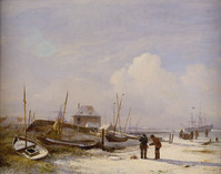 KS 038
<br/>
Het IJ voor Amsterdam bij winter
<br/>
<em>Brondgeest, Albertus (1786 - 1849)</em>